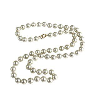 14K Yellow Gold and Cultured Pearl Necklace 5mm